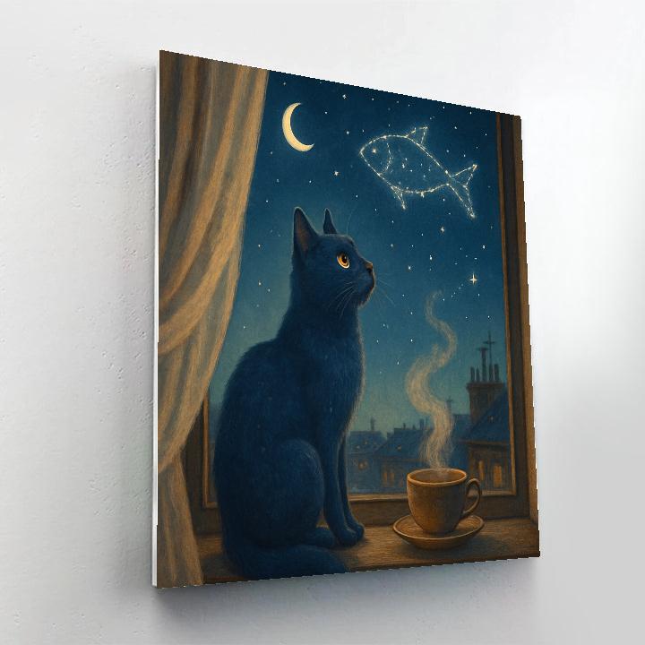 Cat Starwindow Watcher Painting by numbers kit