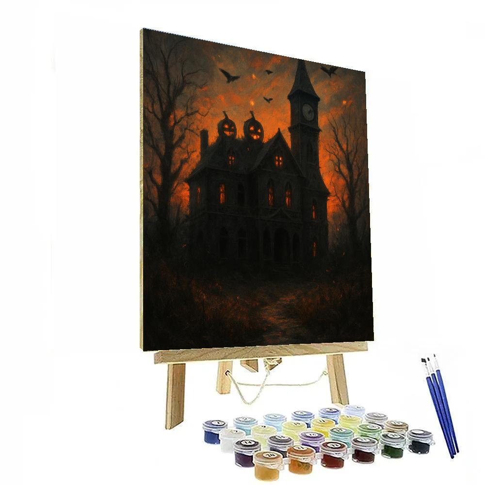Crumbling Manor On Ember Hill Number painting