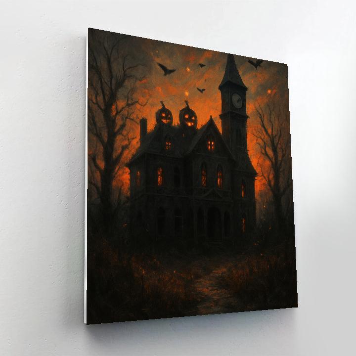 Crumbling Manor On Ember Hill Number painting