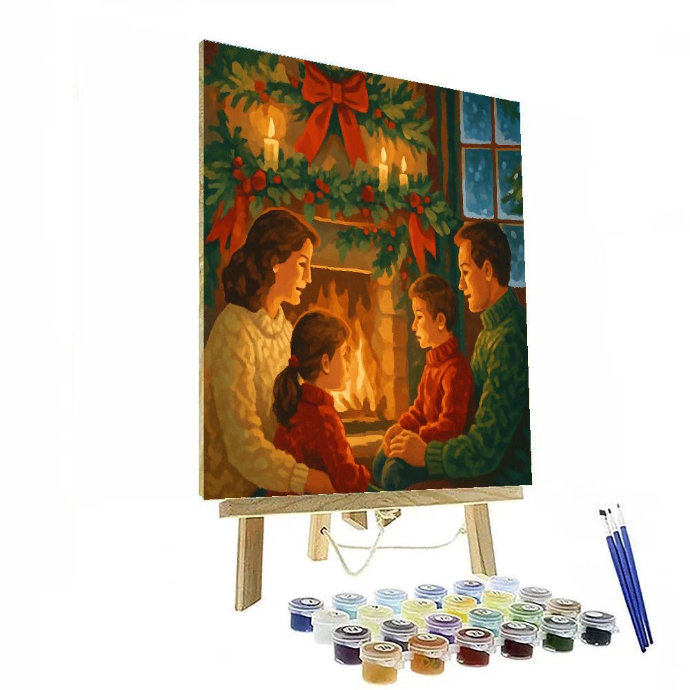 Ribboned Hearth Embrace Paint by numbers art