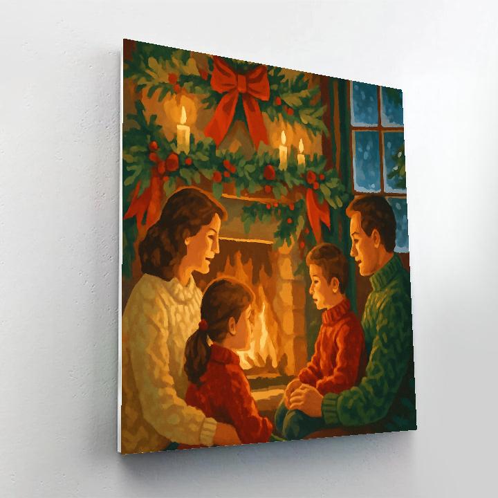Ribboned Hearth Embrace Paint by numbers art
