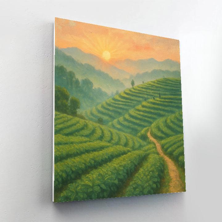 Sunrise Over Rolling Tea Hills paint by numbers