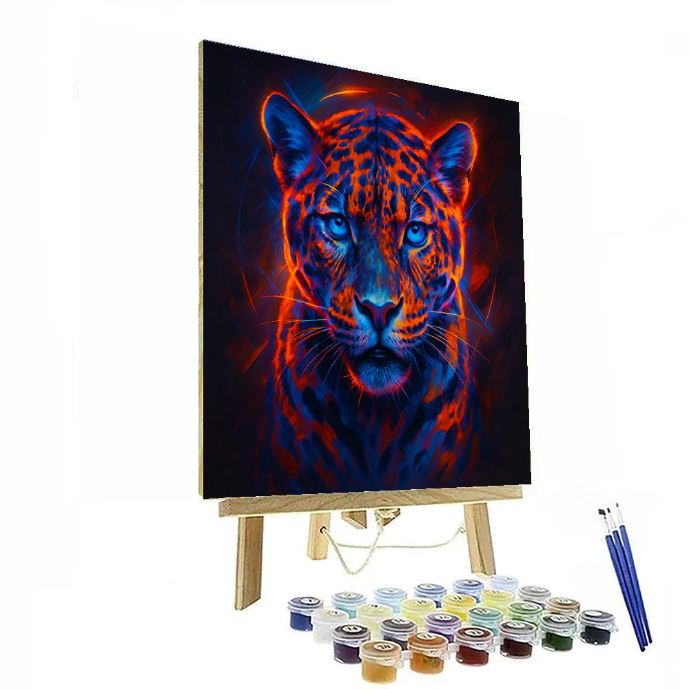 Radiant Jaguar Prism Portrait paint by number