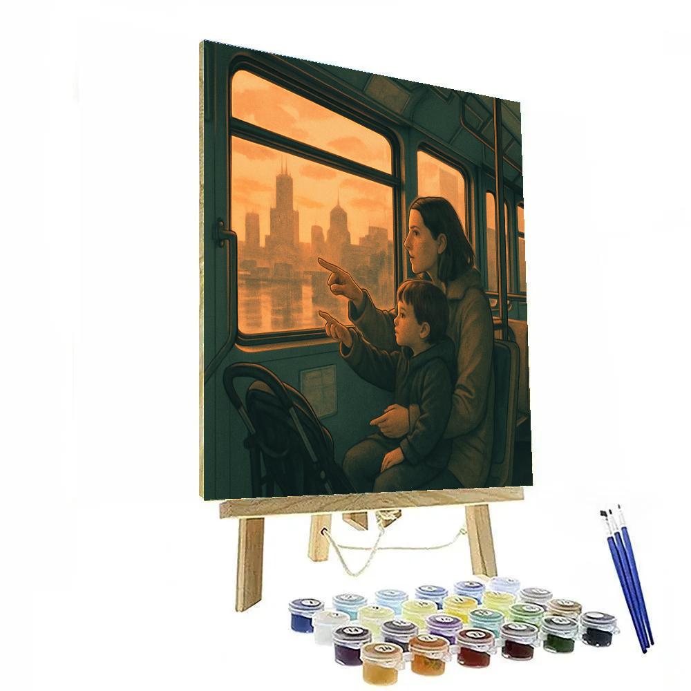 Quiet Bus Ride Mother And Child Window View Paint by numbers art