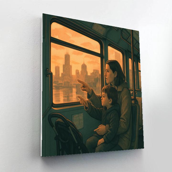 Quiet Bus Ride Mother And Child Window View Paint by numbers art