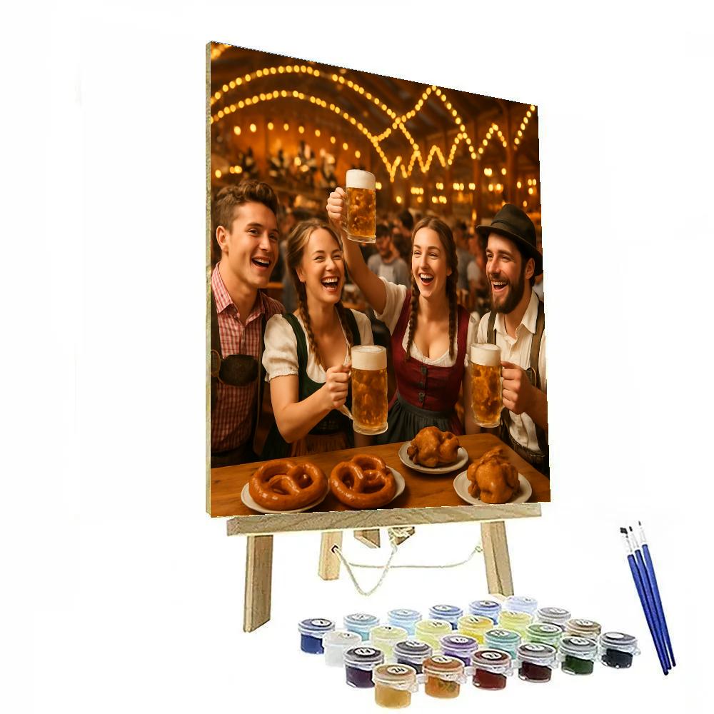 Munich Oktoberfest Beer Tent Revelry painting number kit
