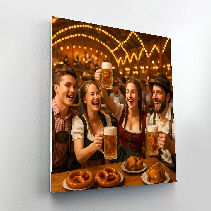 Munich Oktoberfest Beer Tent Revelry painting number kit