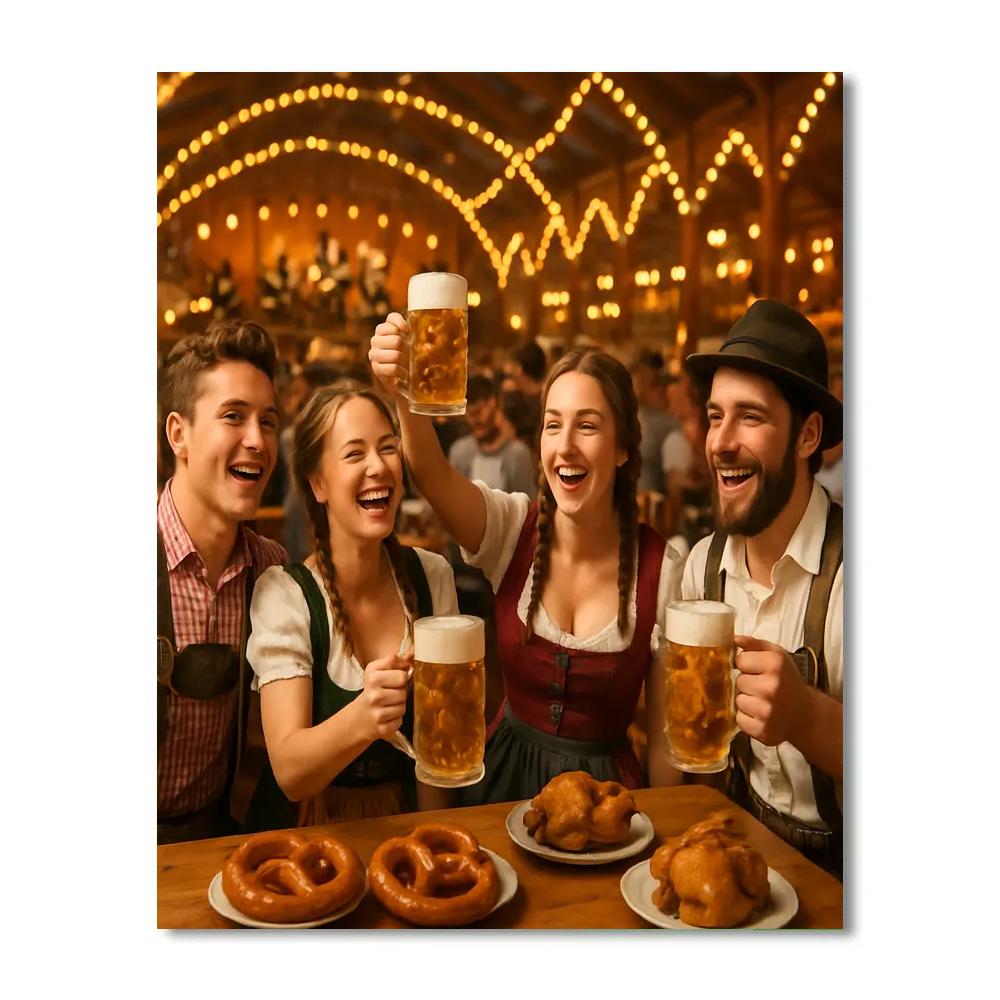 Munich Oktoberfest Beer Tent Revelry painting number kit