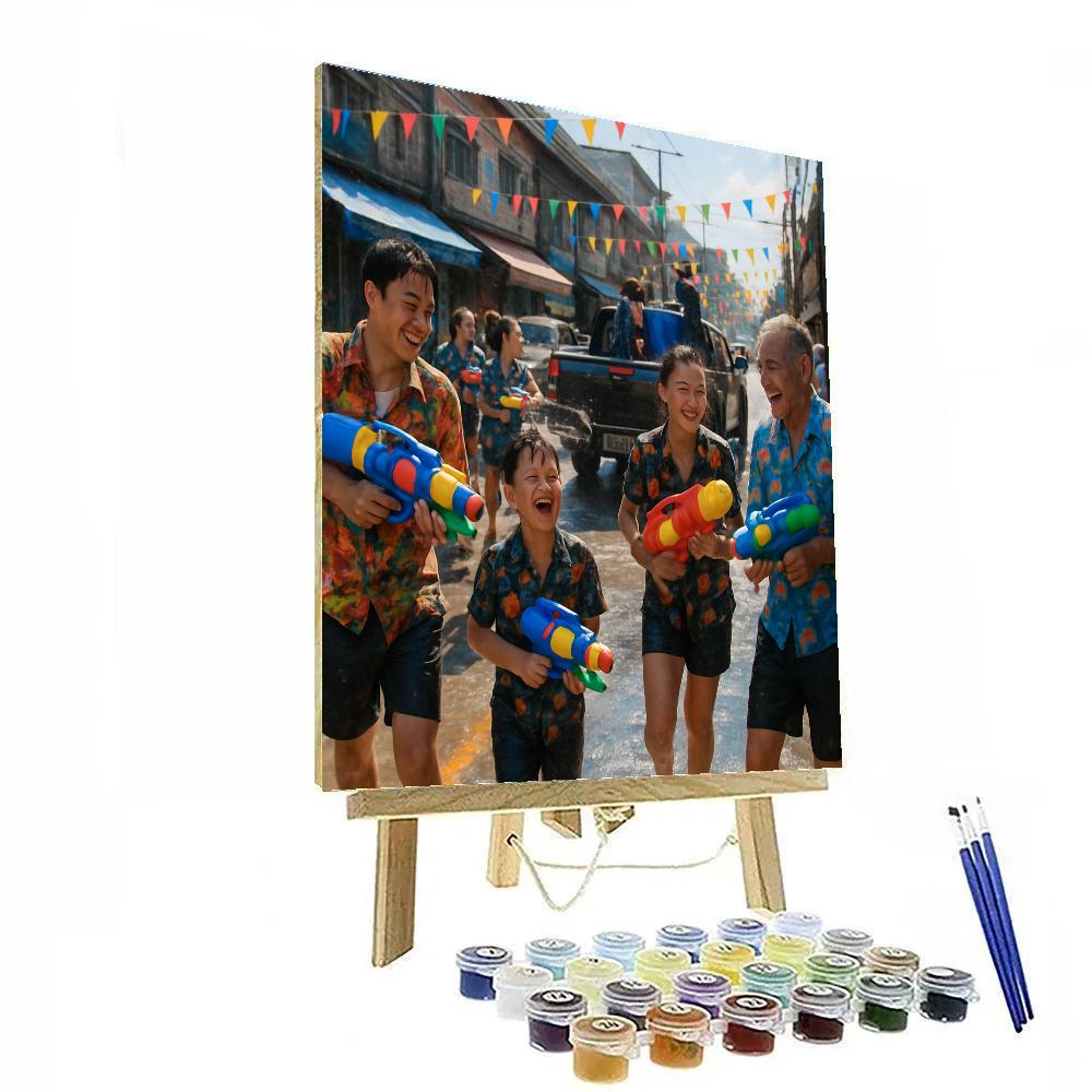 Thailand Songkran Water Festival Fun Number painting