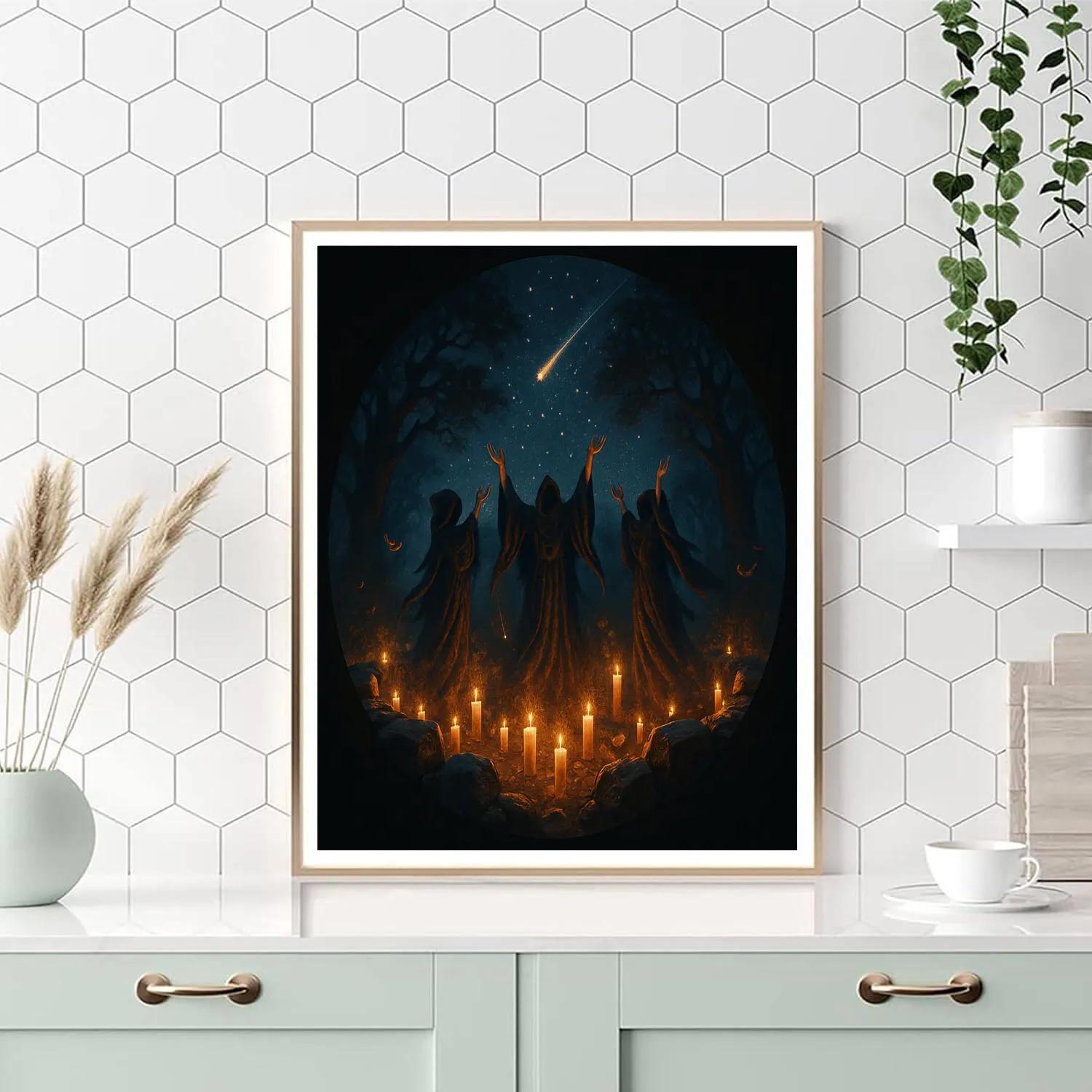 Starlit Coven Clearing Paint by numbers art