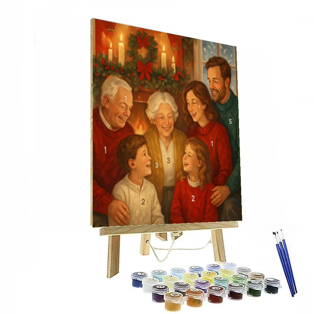 Holiday Hearthside Blessing painting number kit