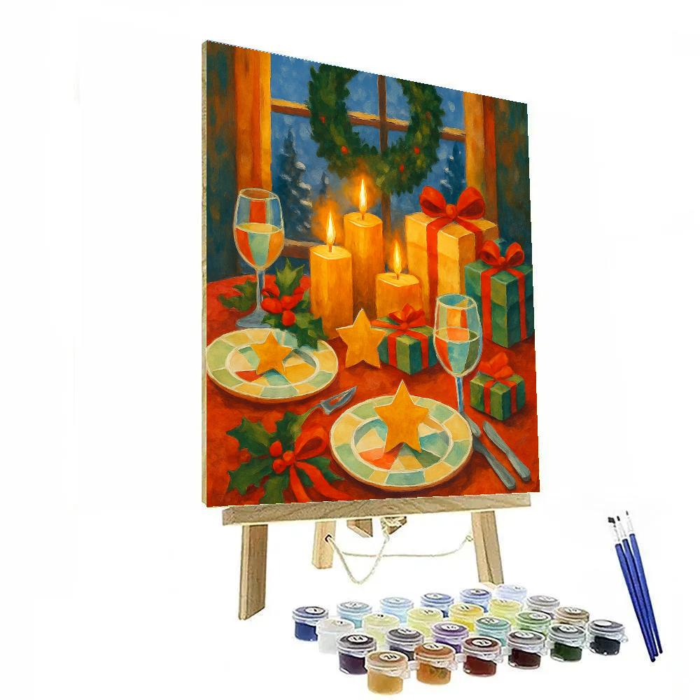 Festive Ribboned Feast DIY paint by numbers