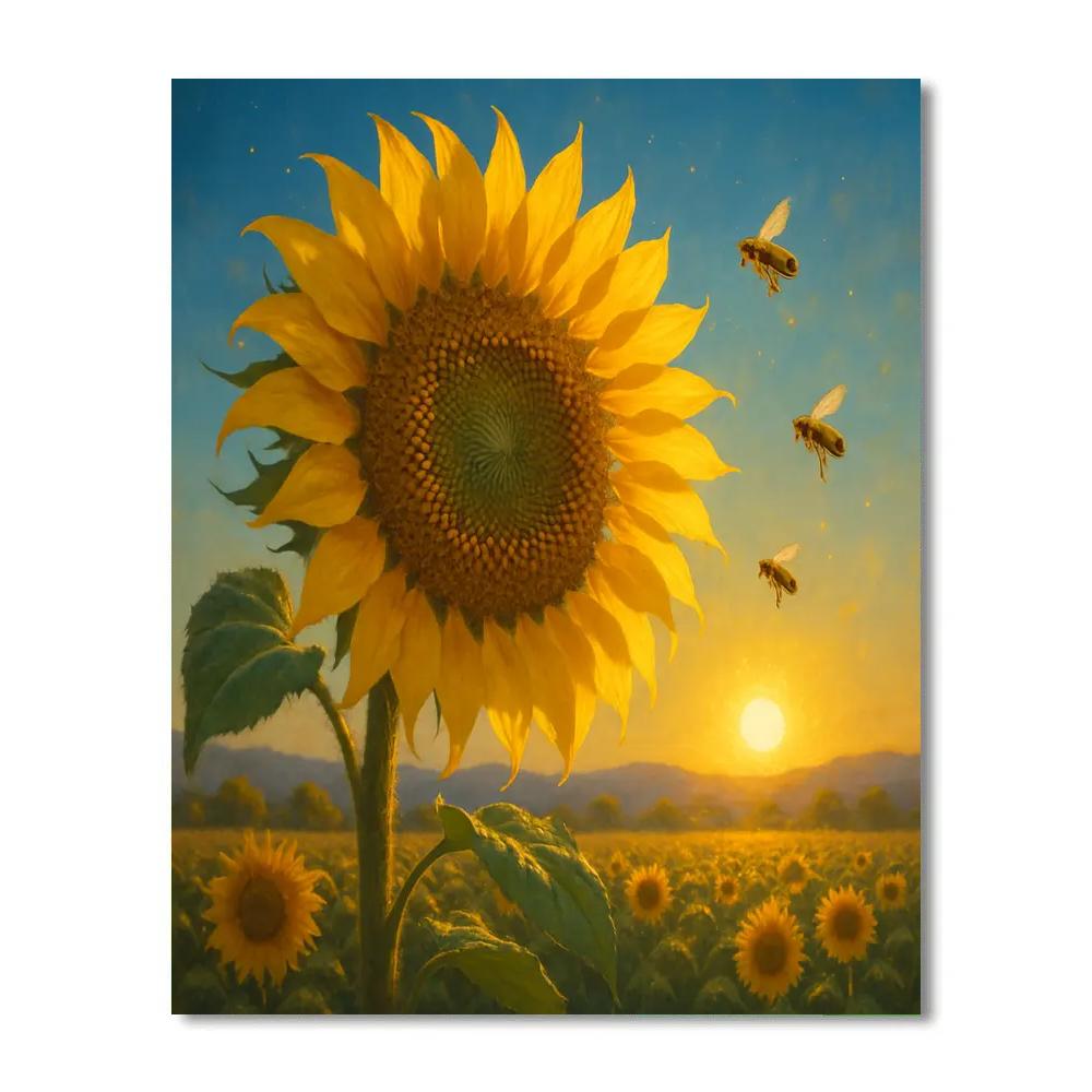 Sunflower Solar Hymn Painting by numbers kit