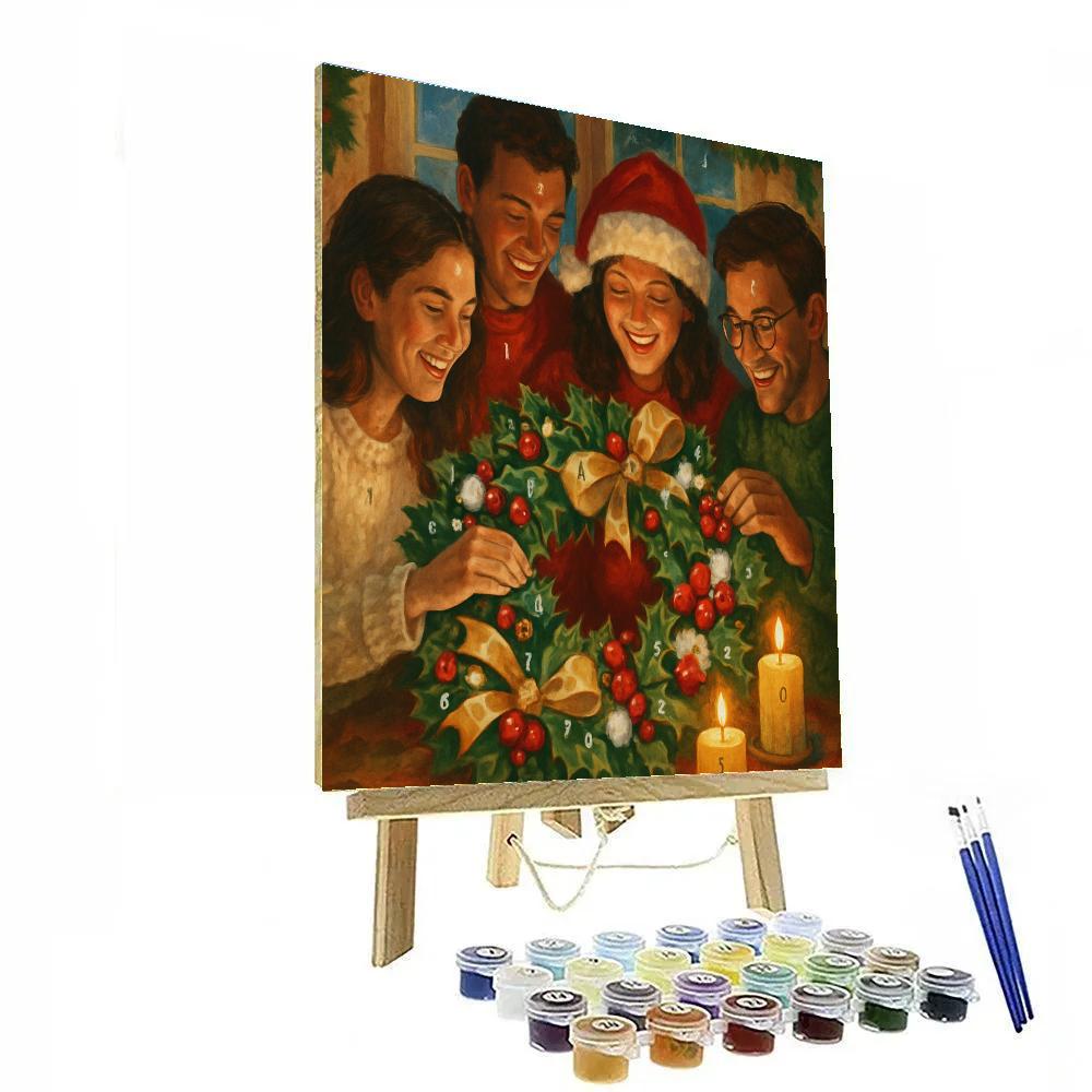Winter Wreath Reunion Numbered painting kits