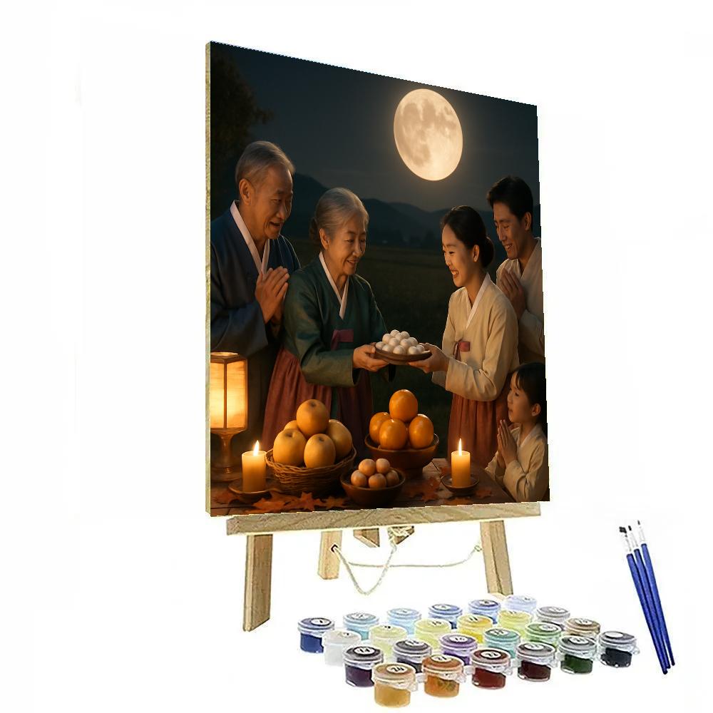 South Korean Chuseok Harvest Moon Festivity paint by number