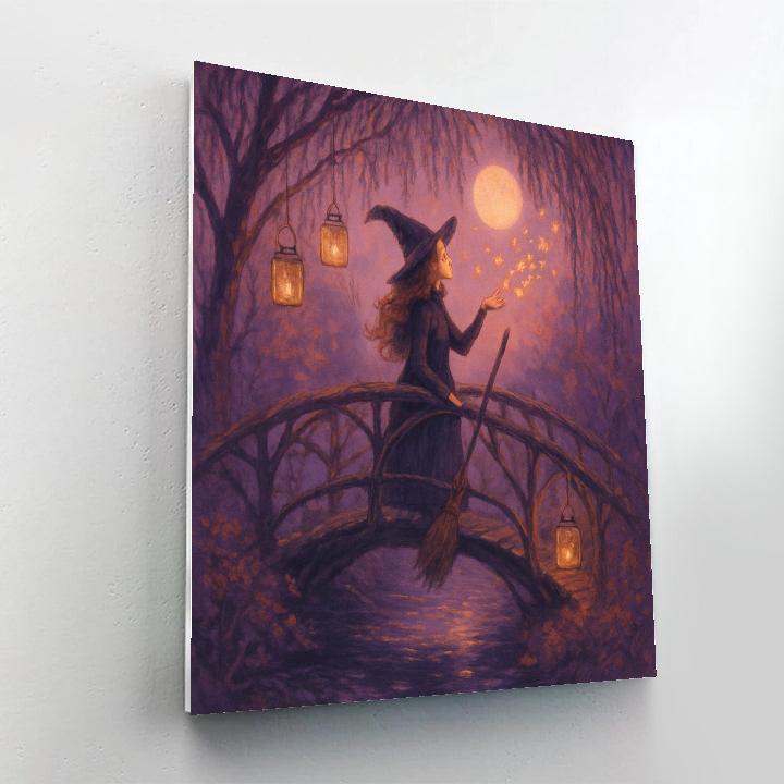 The Willow Witch Bridge Number painting