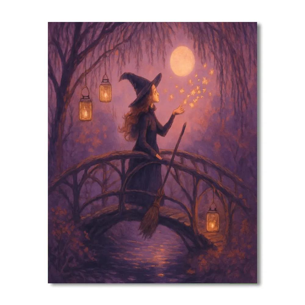 The Willow Witch Bridge Number painting