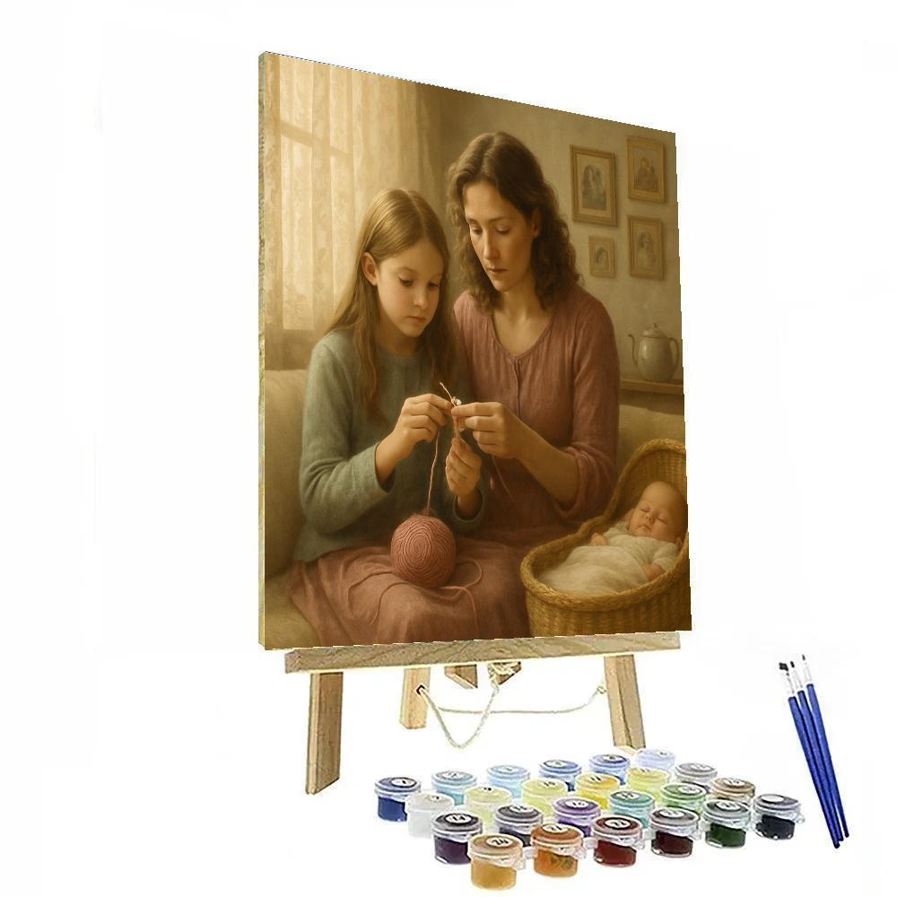 Quiet Crochet Lessons With Baby Nearby Paint by numbers kits