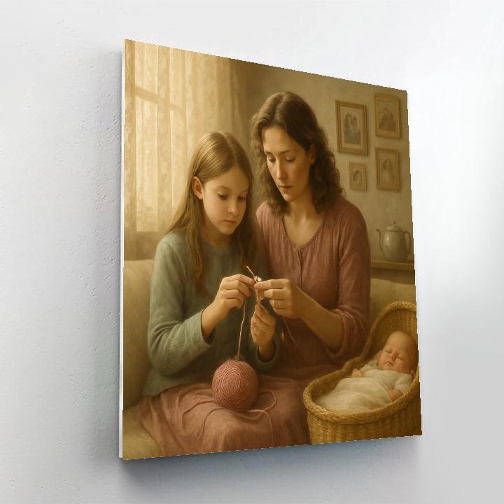 Quiet Crochet Lessons With Baby Nearby Paint by numbers kits