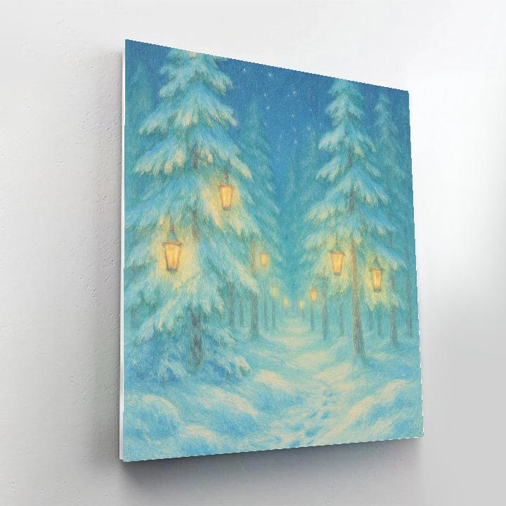 Frosted Lantern Forest paint by numbers