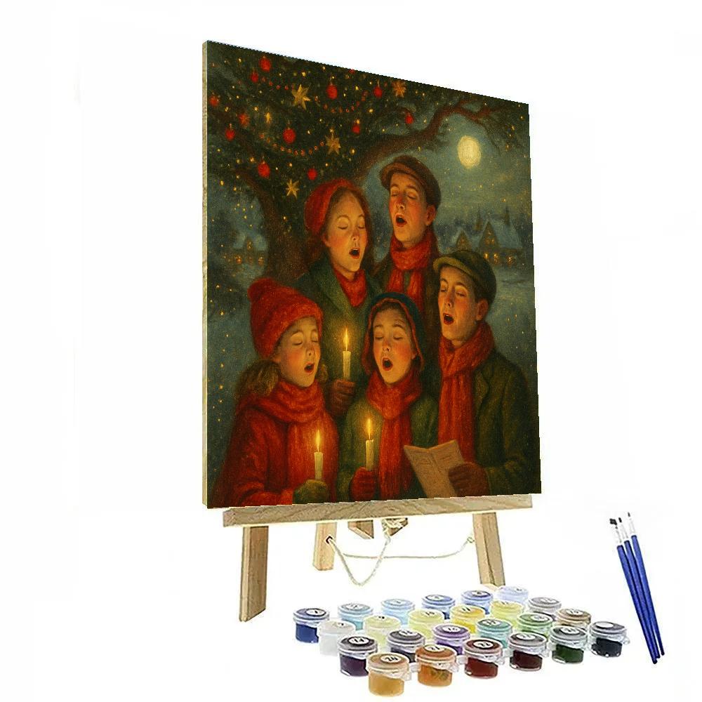 Candlelight Carolers On The Green paint by numbers