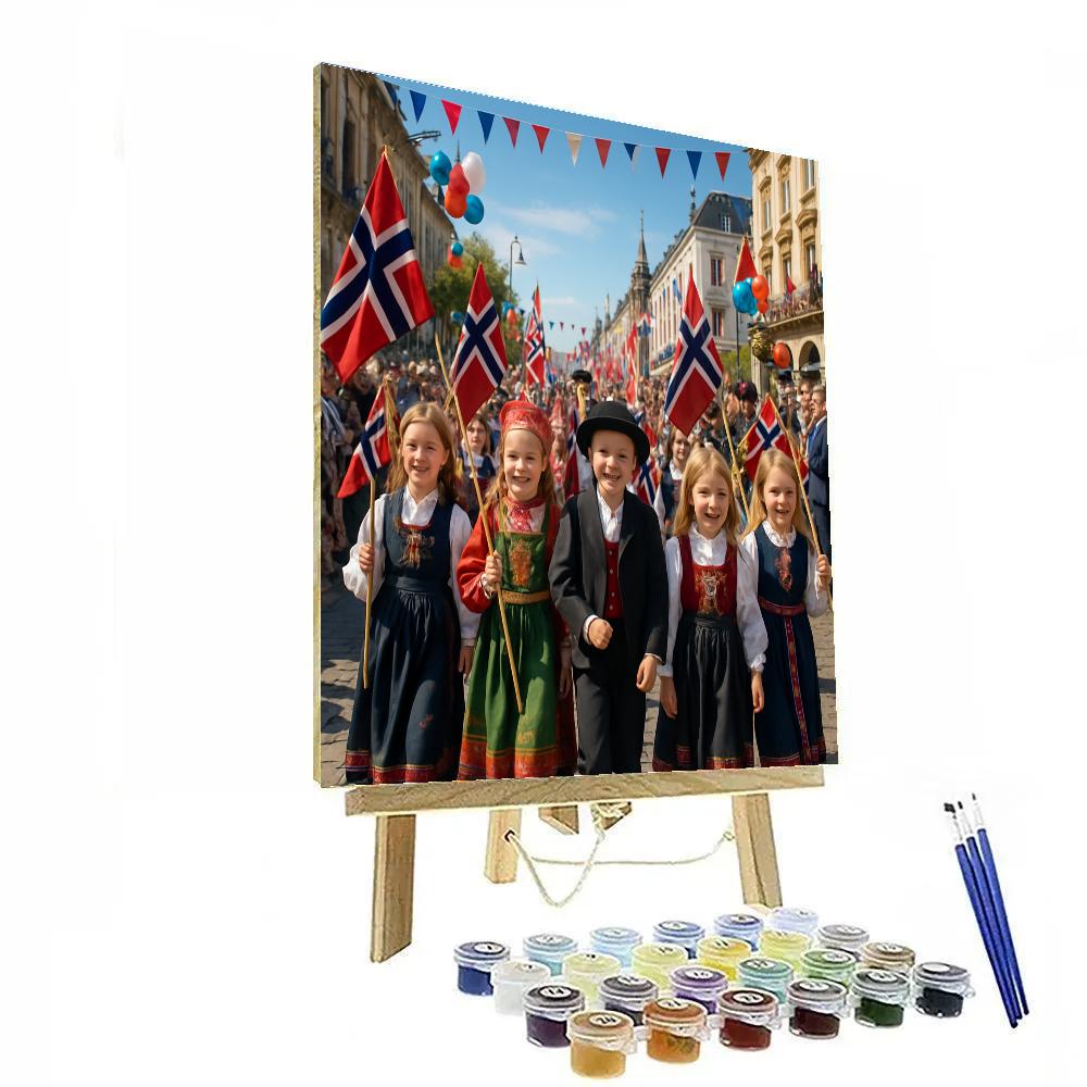 Norwegian Syttende Mai National Celebration painting number kit
