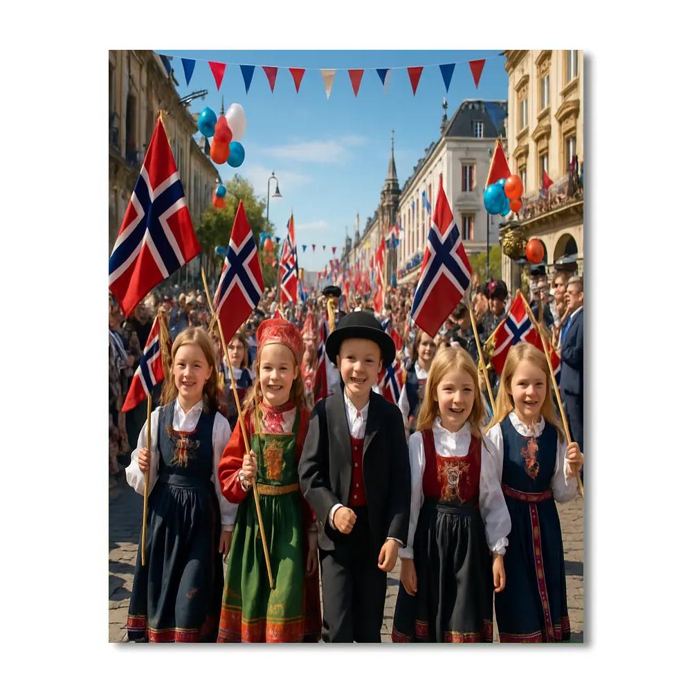 Norwegian Syttende Mai National Celebration painting number kit