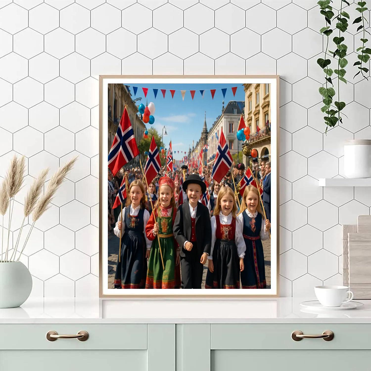 Norwegian Syttende Mai National Celebration painting number kit