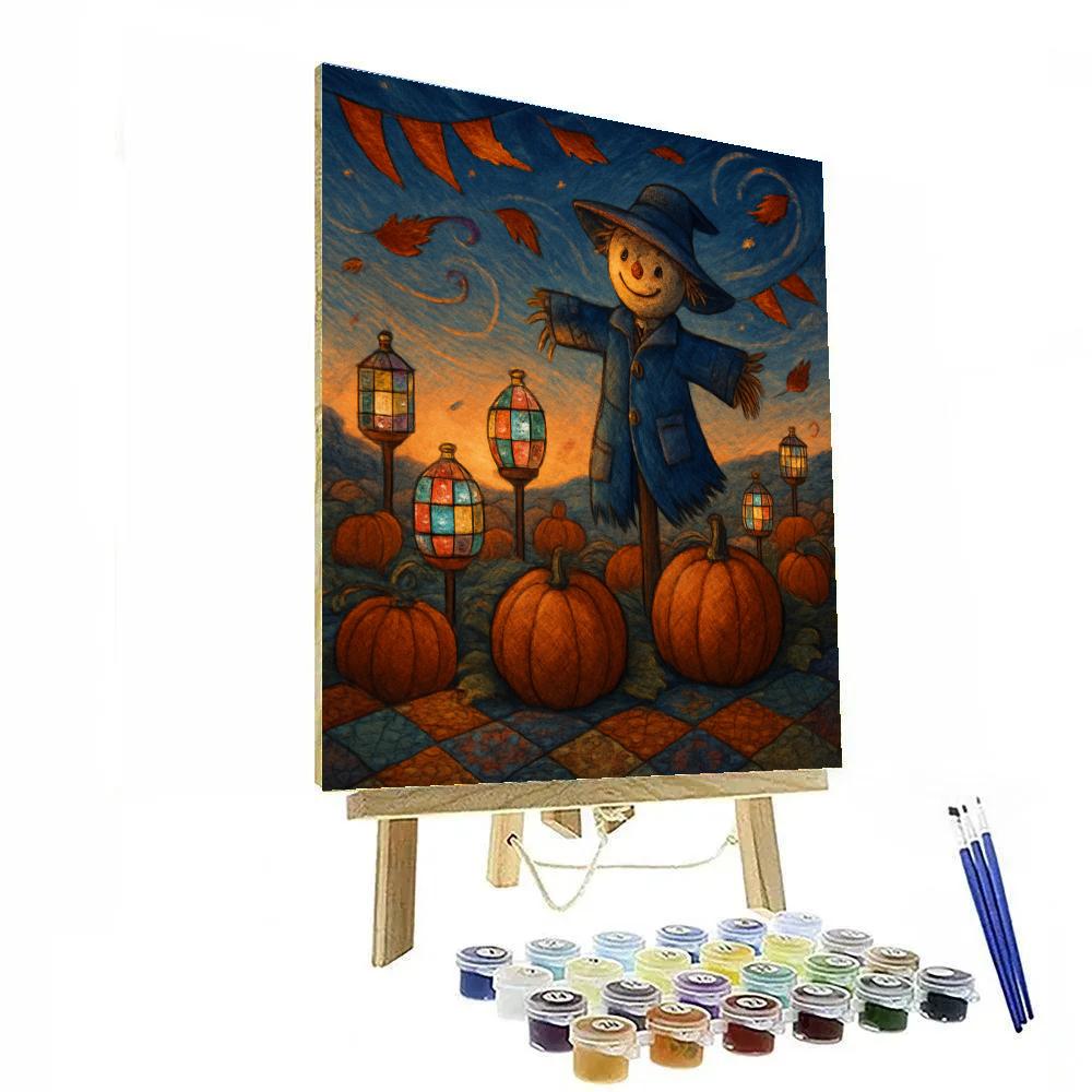 Patchwork Lantern Field Paint by numbers kits