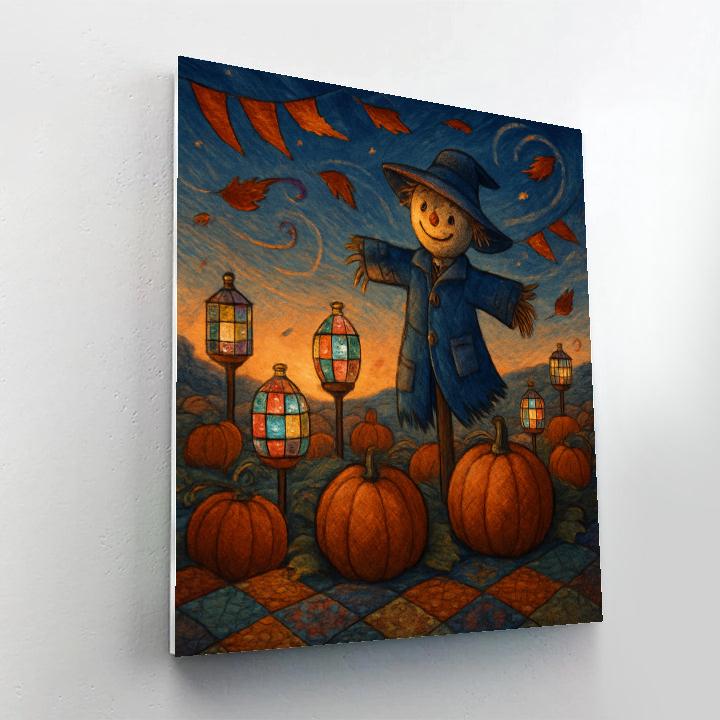 Patchwork Lantern Field Paint by numbers kits