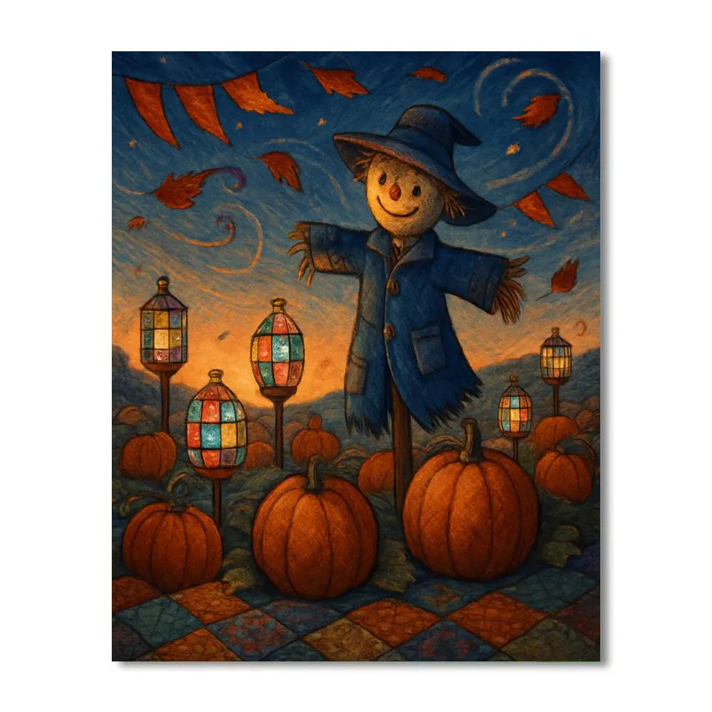 Patchwork Lantern Field Paint by numbers kits