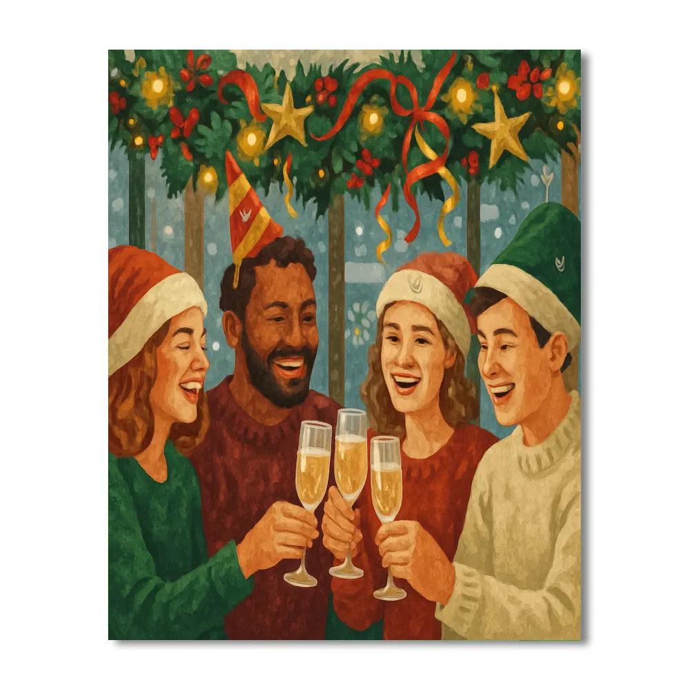 Tinsel Twinkle Toast Paint by numbers art