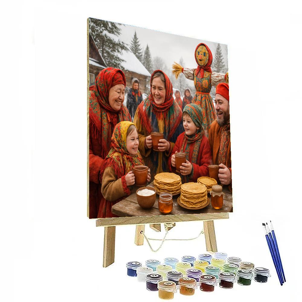 Russian Maslenitsa Pancake Festival Paint by numbers art