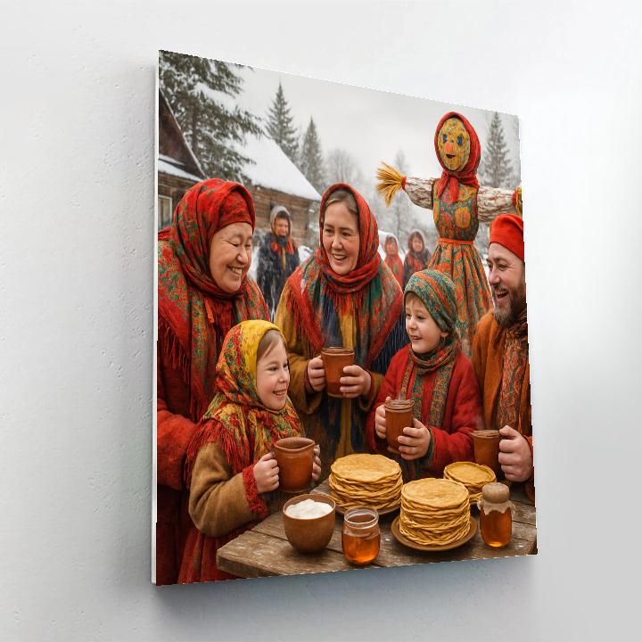 Russian Maslenitsa Pancake Festival Paint by numbers art