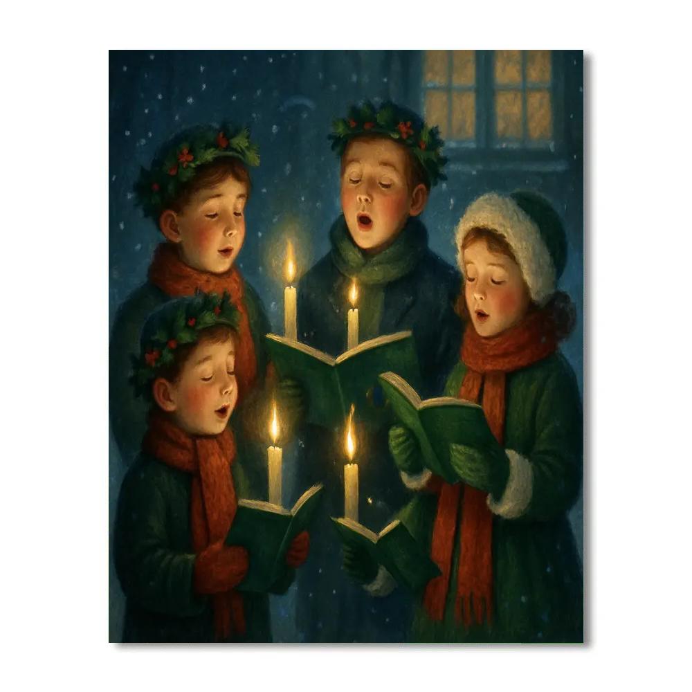 Candlelit Caroling Circle Painting by numbers kit