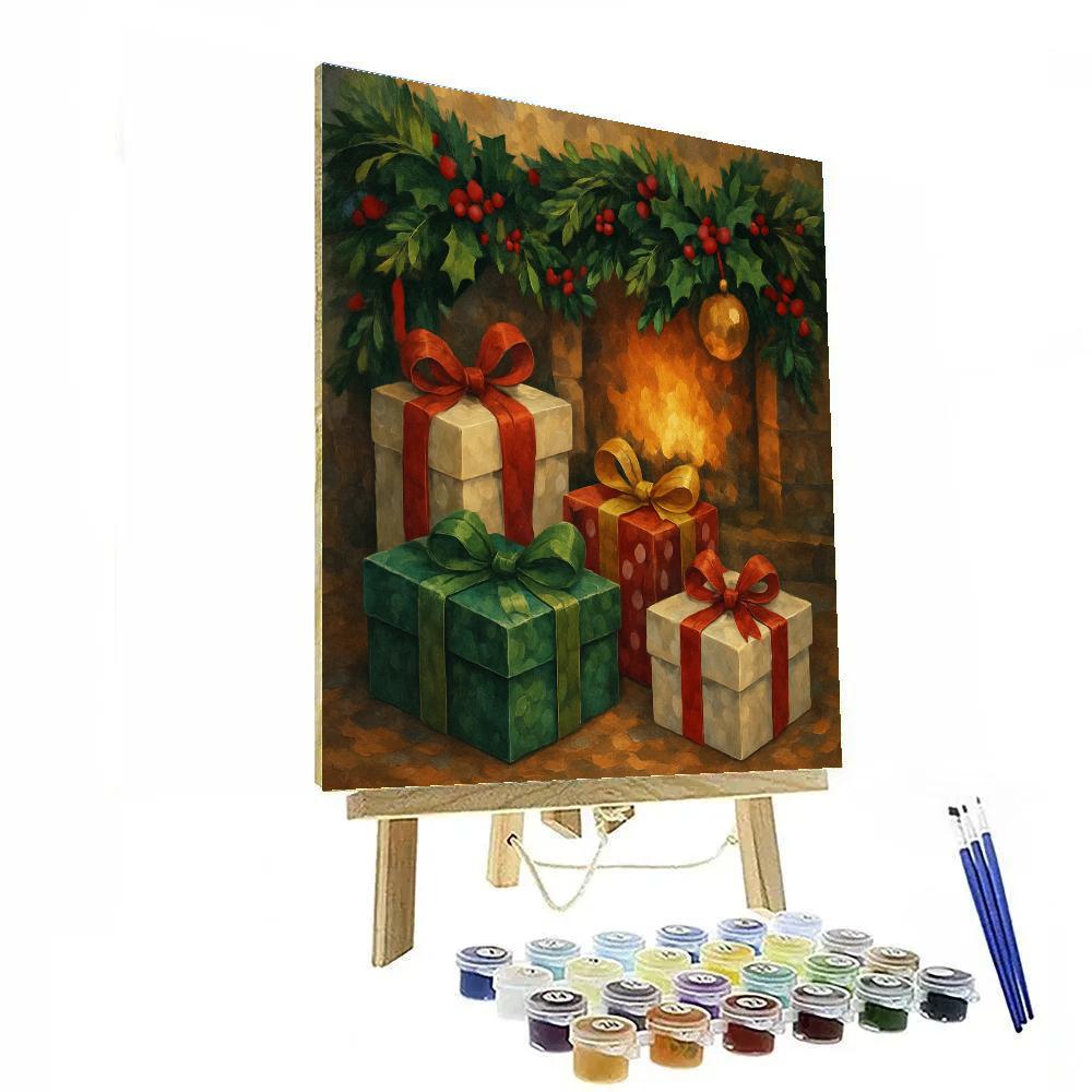 Gifts Beneath The Garland paint by numbers