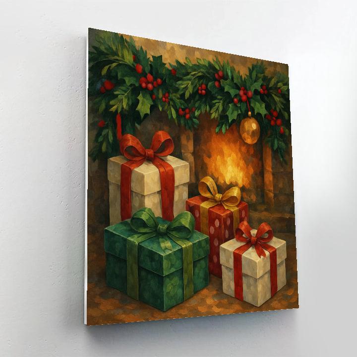 Gifts Beneath The Garland paint by numbers