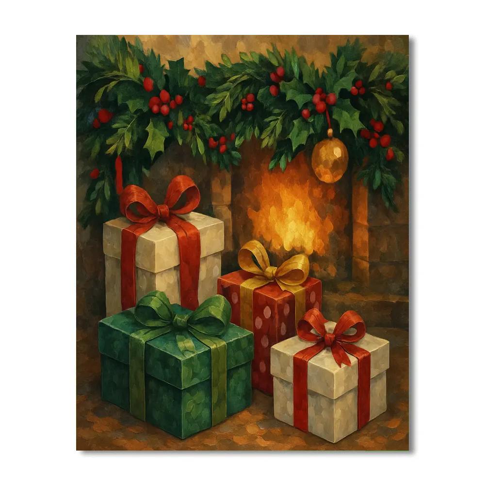 Gifts Beneath The Garland paint by numbers