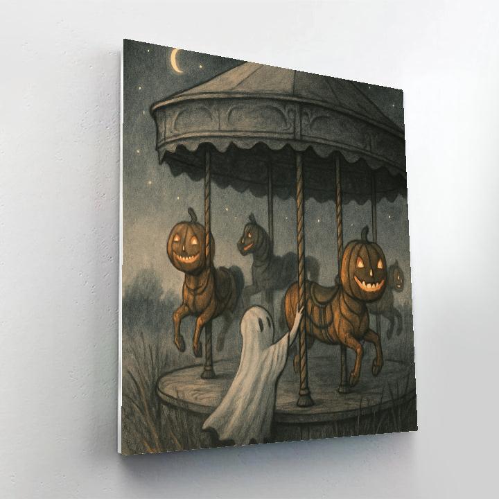 The Harvest Moon Carousel paint by number