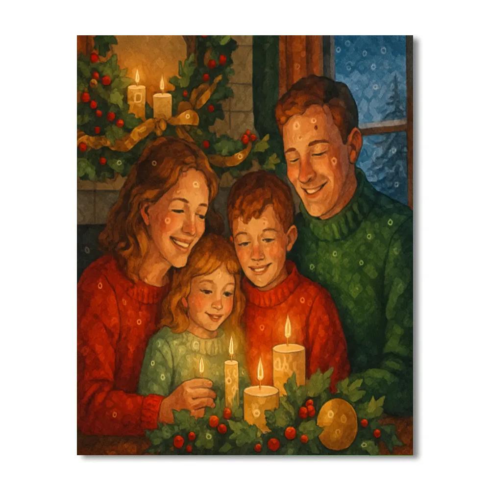 Yuletide Glow Gathering painting number kit