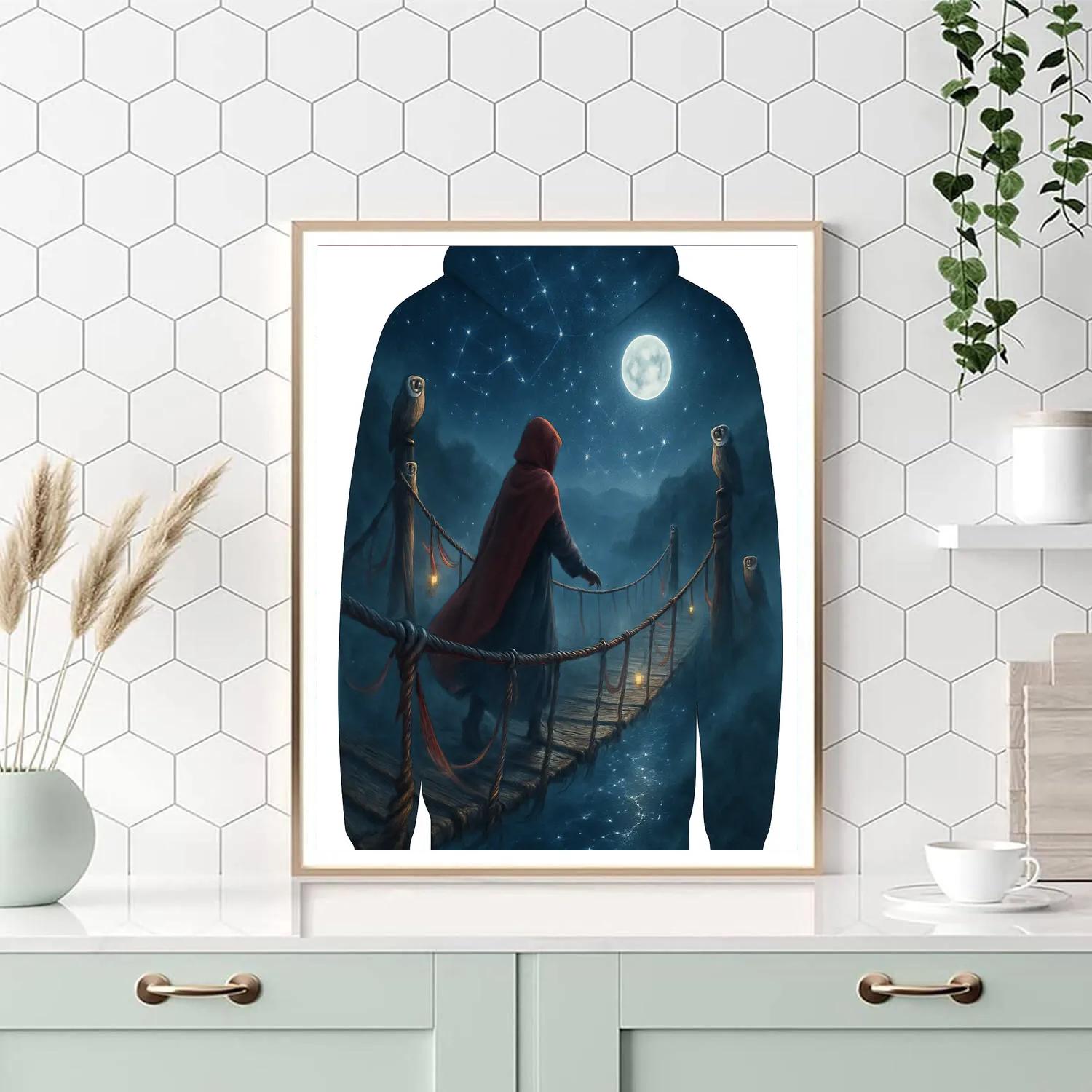 Gossamer Bridge Under The Moon paint by color