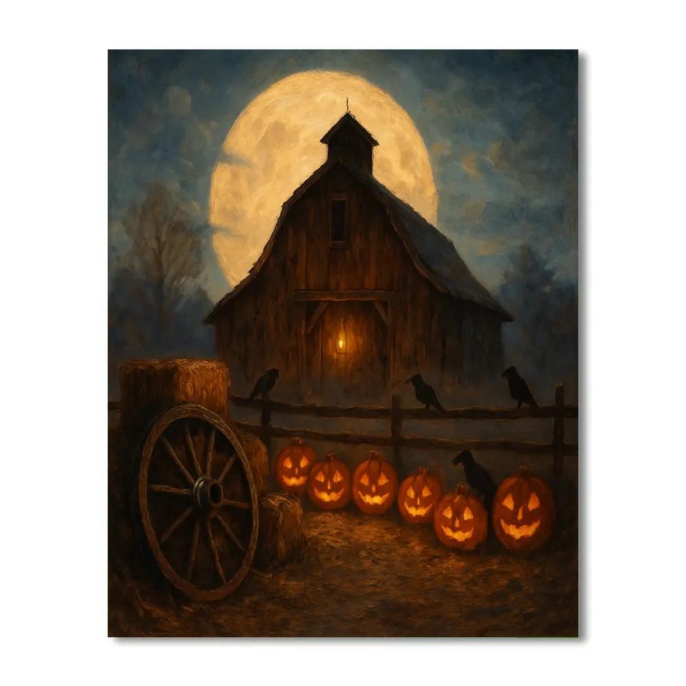 Moonrise At Crowhill Farm paint by numbers