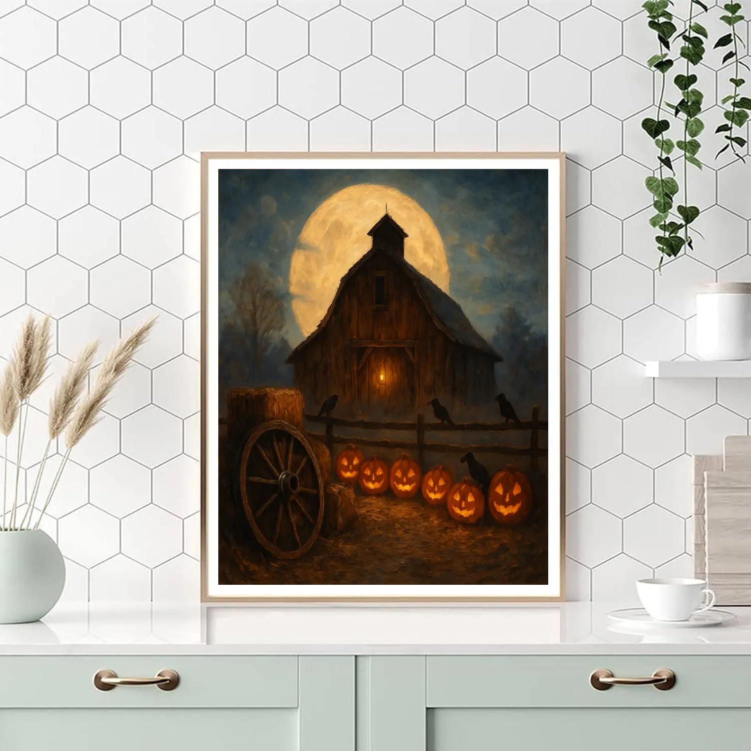 Moonrise At Crowhill Farm paint by numbers