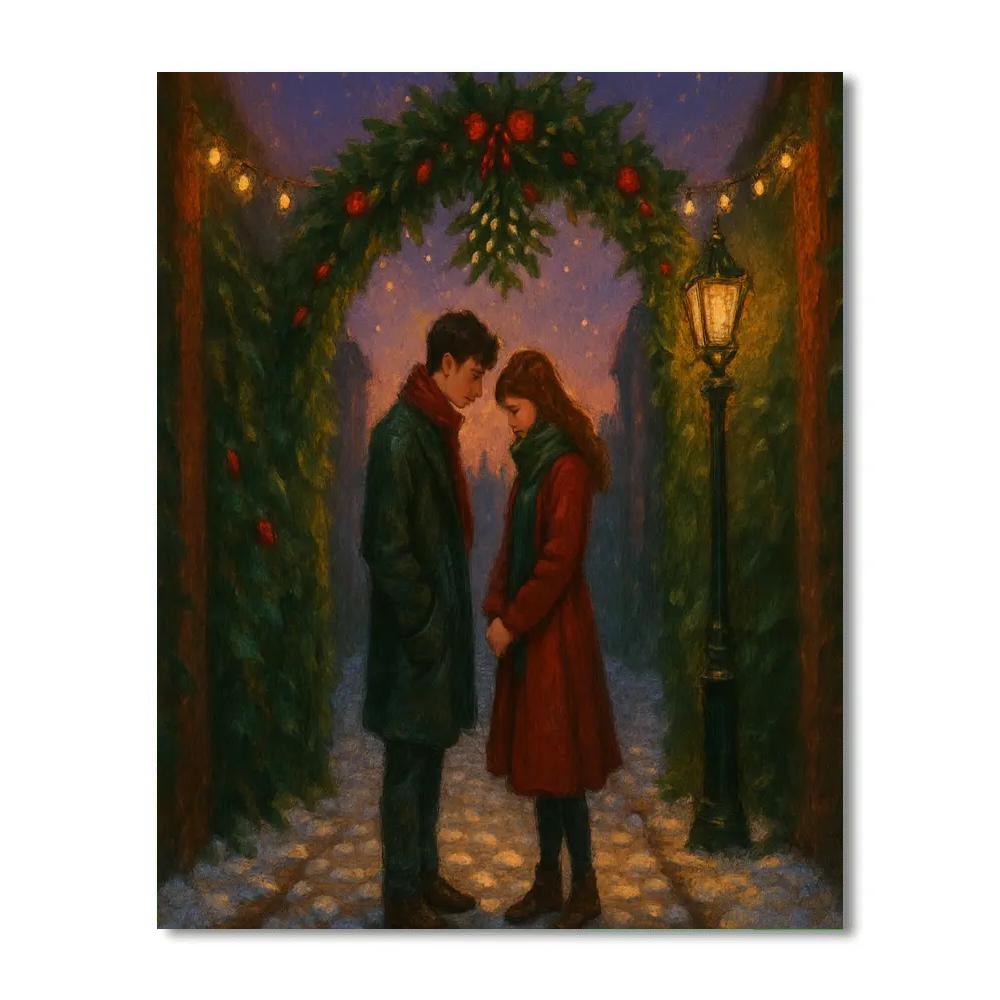 Mistletoe Alley Meet Cute paint by numbers