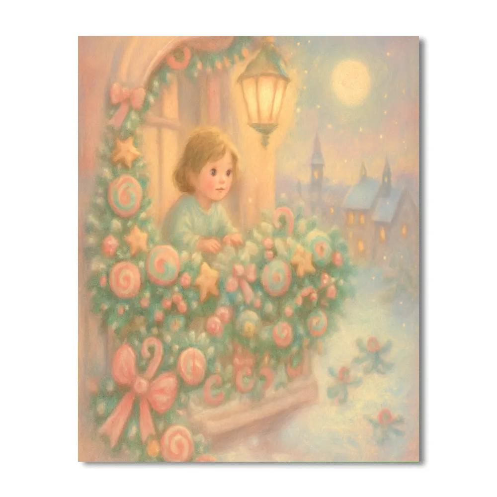 Sugarplum Night Balcony Numbered painting kits