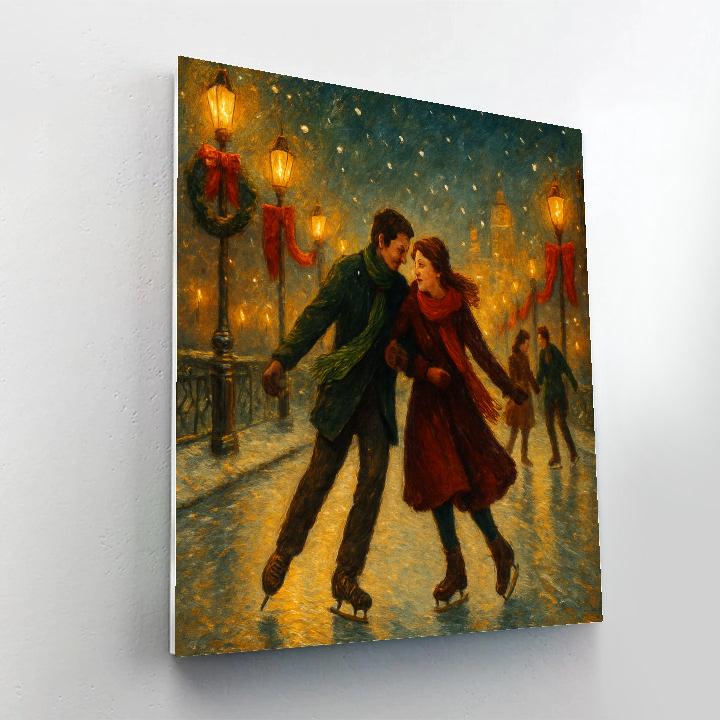 Crimson Skaters Promenade paint by number