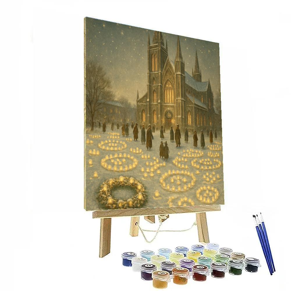 Snow Lantern Cathedral Courtyard Number painting