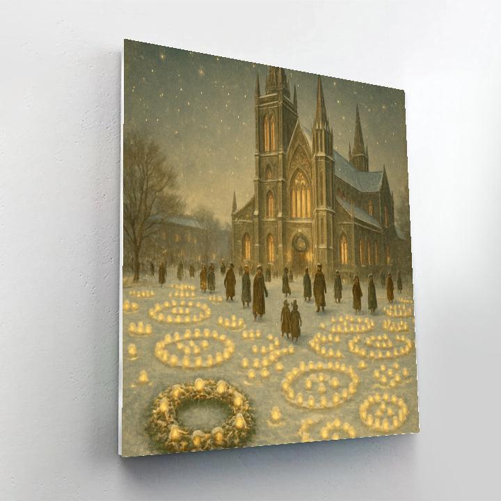 Snow Lantern Cathedral Courtyard Number painting