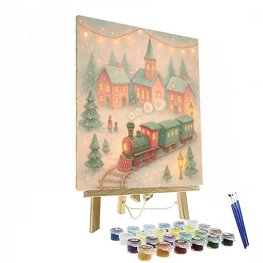 Frostbound Toy Train Parade DIY paint by numbers