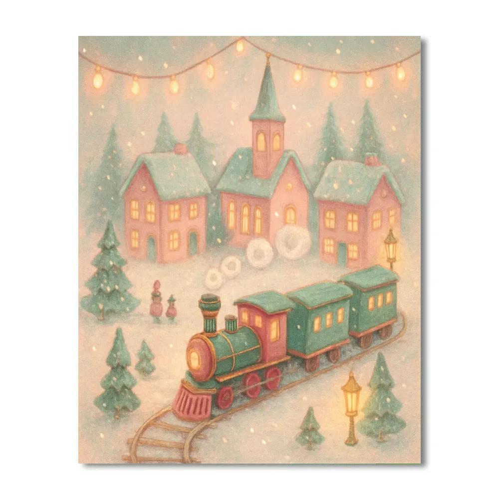 Frostbound Toy Train Parade DIY paint by numbers